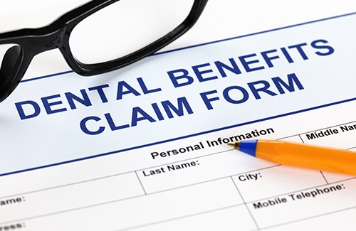 A dental insurance claim form