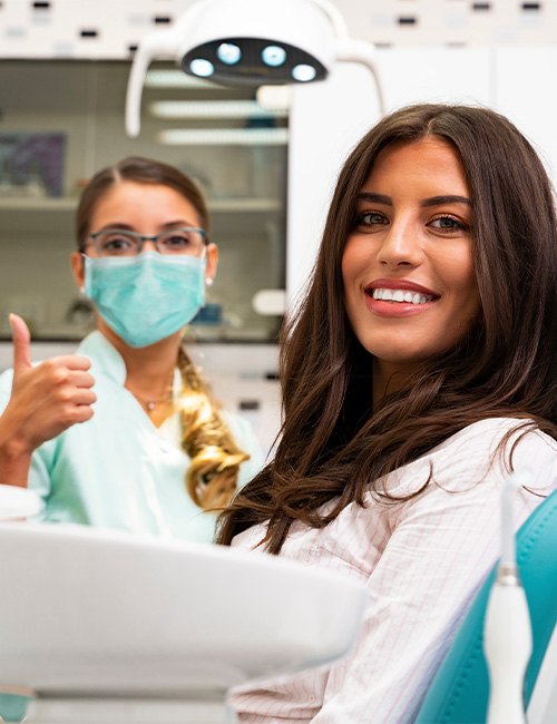 A patient and a dentist during an appointment