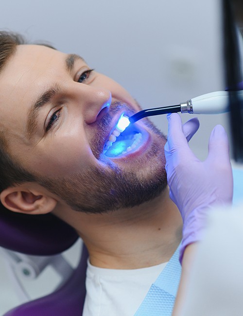 a dental patient receiving cosmetic bonding