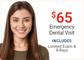 callout that says '$65 emergency dental visit'