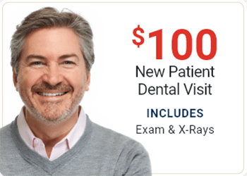 callout that says '$100 New Patient Special'