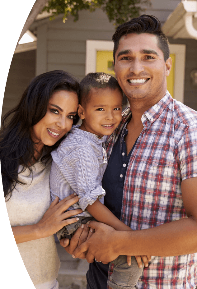 Smiling mother father and child after family dentistry visit