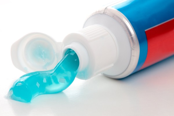 tube of blue toothpaste