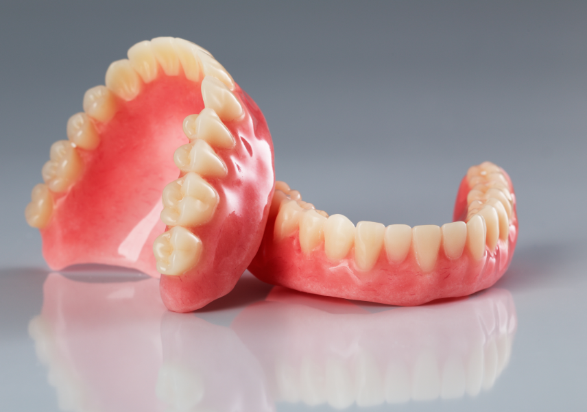 Dentures on table